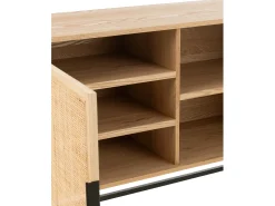 Aparador KLAKO de 2 puertas – Madera natural y caña
