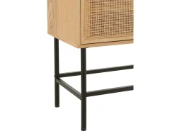 Aparador KLAKO de 2 puertas – Madera natural y caña