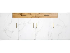 Aparador L 200 cm - 4 puertas con 2 cajones - Blanco