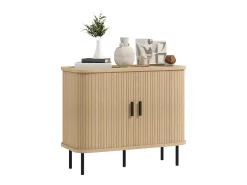 Aparador Latvia Homcom puertas correderas + 5 patas natural 75x90x40 cm