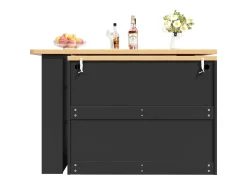 Aparador LED, aparador negro con tapa giratoria, 2 puertas y 4 cajones de almacenamiento - MDF