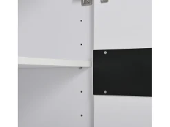 Aparador LED con 3 puertas de almacenamiento y estantes ajustables – Blanco y negro