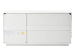 Aparador LED con 3 puertas de almacenamiento y estantes ajustables – Blanco y negro