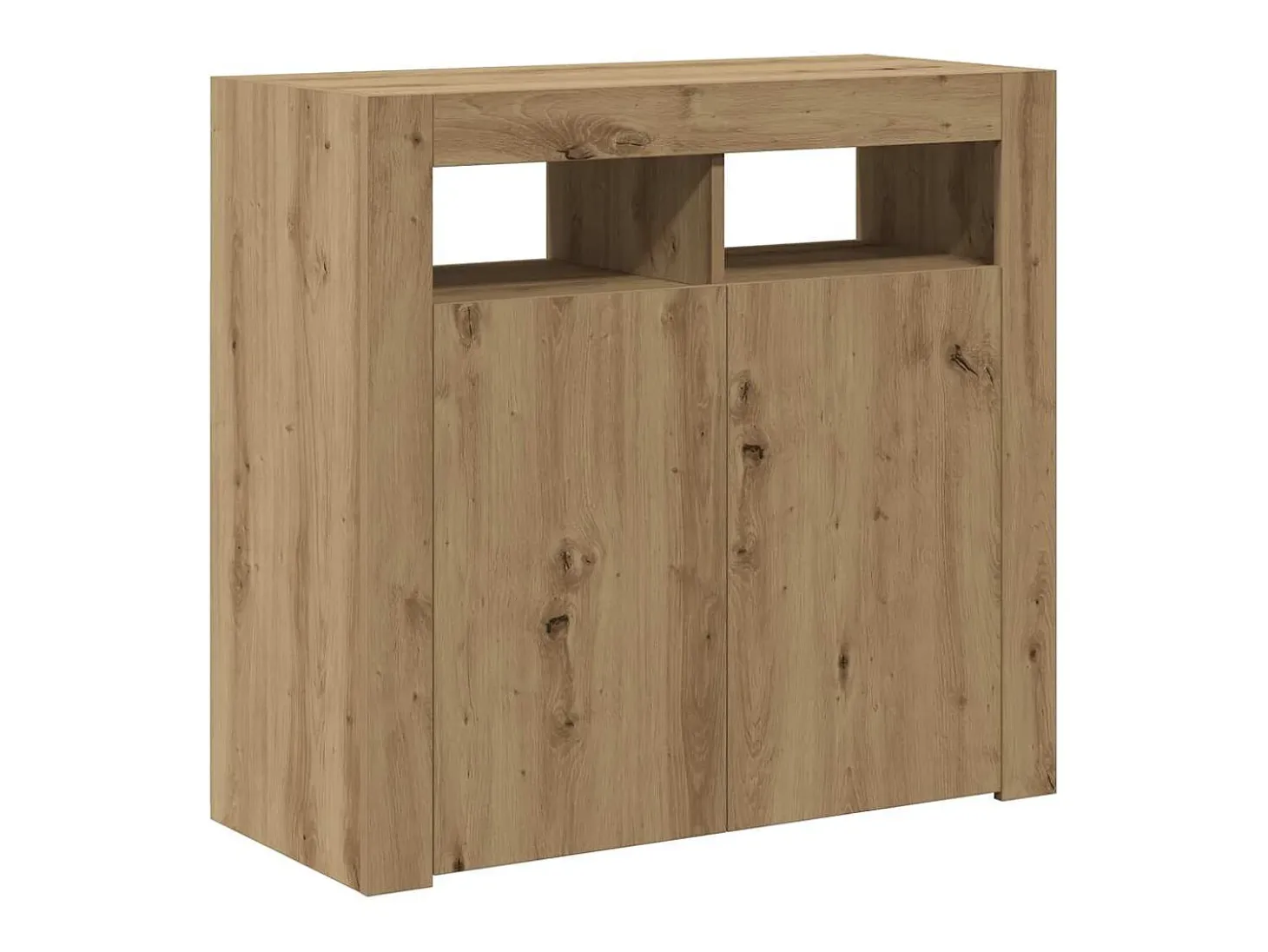 Aparador luces LED madera ingeniería roble artisan 80x35x75 cm