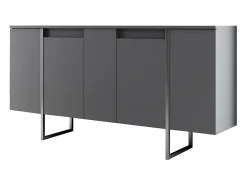 Aparador Luxe Antracita Plata 160x35x80 cm