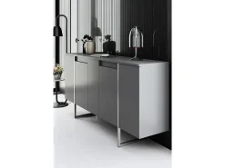 Aparador Luxe Antracita Plata 160x35x80 cm