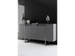Aparador Luxe Antracita Plata 160x35x80 cm