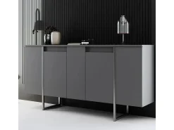 Aparador Luxe Antracita Plata 160x35x80 cm