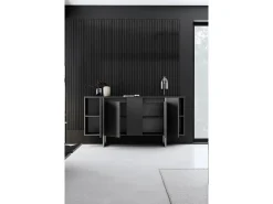 Aparador Luxe Antracita Plata 160x35x80 cm