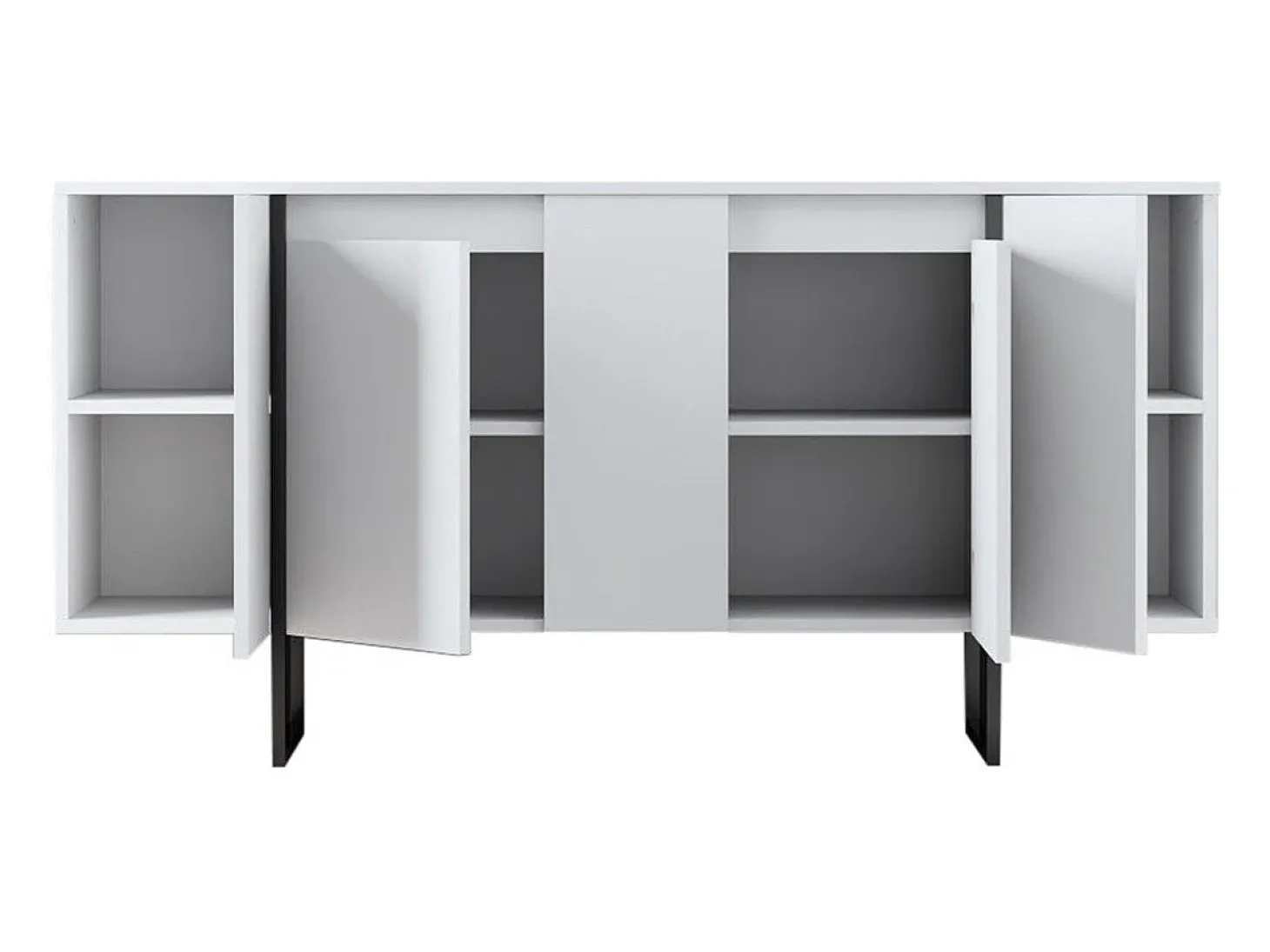 Aparador Luxe Blanco Negro 160x35x80 cm