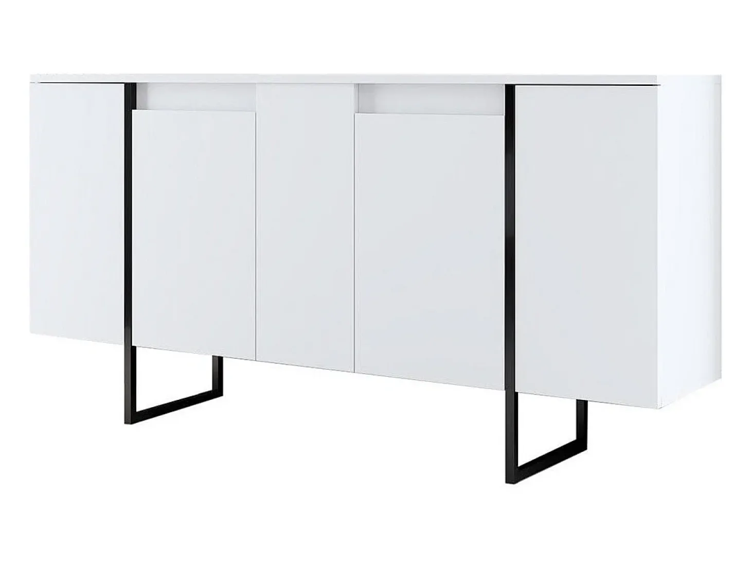 Aparador Luxe Blanco Negro 160x35x80 cm