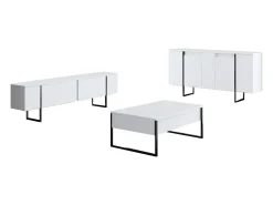 Aparador Luxe Blanco Negro 160x35x80 cm