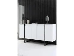 Aparador Luxe Blanco Negro 160x35x80 cm