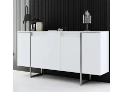 Aparador Luxe Blanco Plata 160x35x80 cm