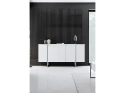 Aparador Luxe Blanco Plata 160x35x80 cm