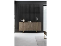 Aparador Luxe color nogal dorado160x35x80 cm
