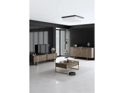 Aparador Luxe color nogal dorado160x35x80 cm