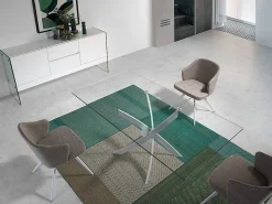 Aparador madera blanco y cristal templado 3063 ANGEL CERDA