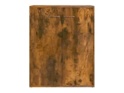 Aparador madera contrachapada color roble ahumado 60x30x75 cm