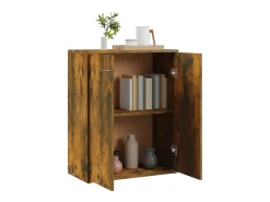 Aparador madera contrachapada color roble ahumado 60x30x75 cm