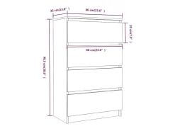 Aparador madera contrachapada roble marrón 60x35x98,5 cm