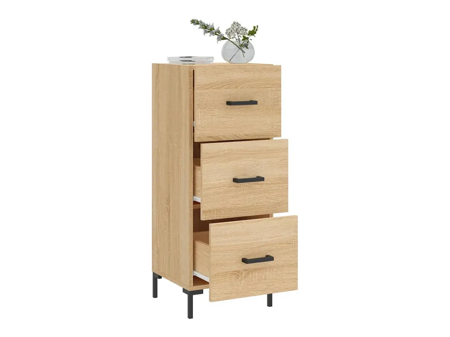 Aparador madera contrachapada color roble Sonoma 34,5x34x90 cm