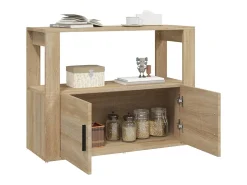 Aparador madera contrachapada color roble Sonoma 80x30x60 cm
