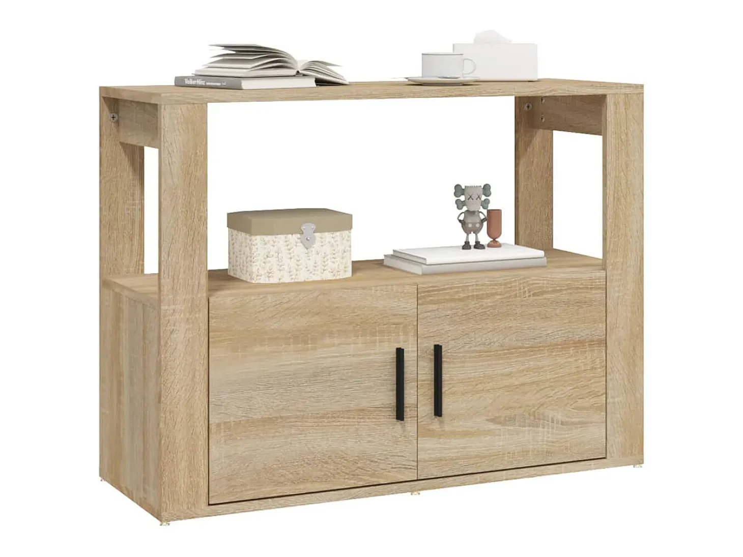 Aparador madera contrachapada color roble Sonoma 80x30x60 cm