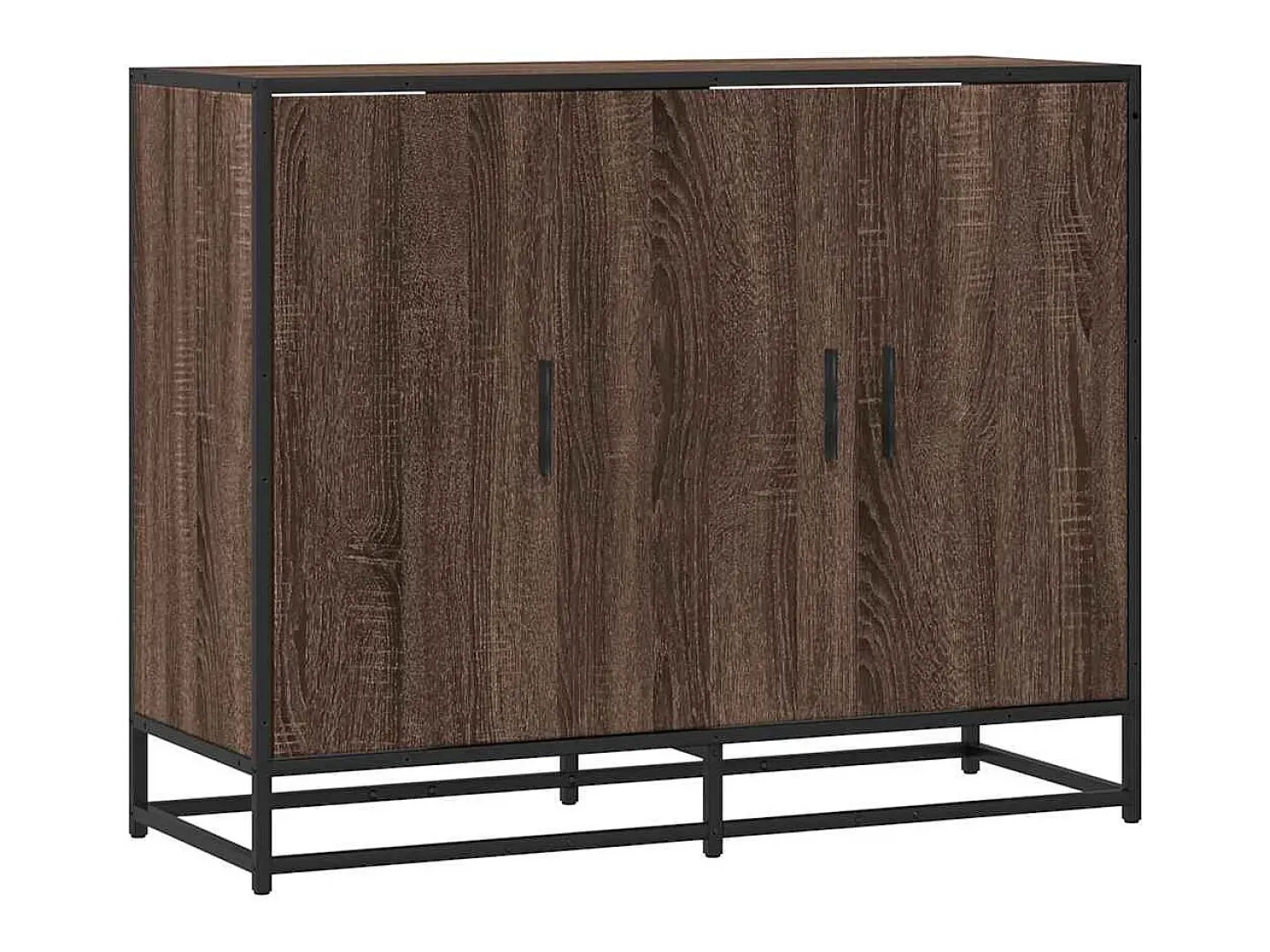 Aparador madera contrachapada marrón roble 94x35x76 cm