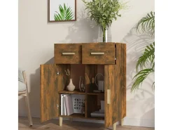 Aparador madera contrachapada roble ahumado 69,5x34x89 cm