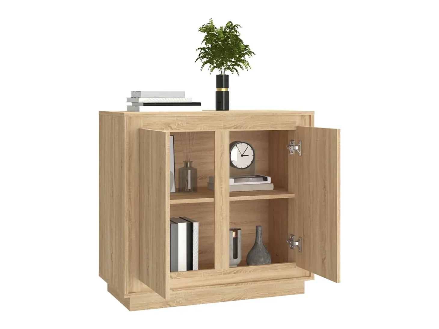 Aparador madera contrachapada color roble Sonoma 80x34x75 cm