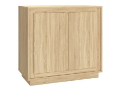 Aparador madera contrachapada color roble Sonoma 80x34x75 cm