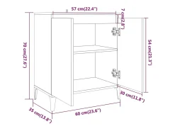 Aparador madera contrachapada color roble ahumado 60x35x70 cm