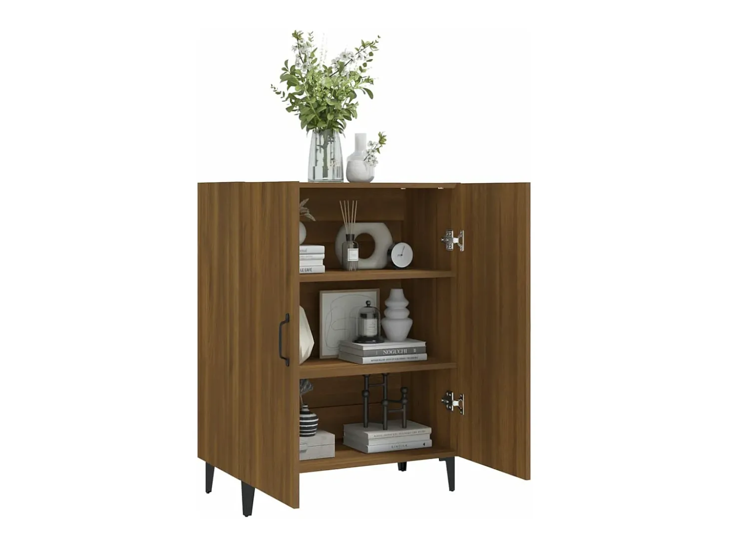 Aparador madera contrachapada color roble marrón 70x34x90 cm