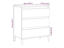 Aparador madera contrachapada roble artisian 60x35x70 cm