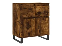 Aparador madera contrachapada color roble ahumado 60x35x70 cm ES10291