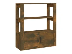 Aparador madera contrachapada color roble ahumado 80x30x90 cm ES60237