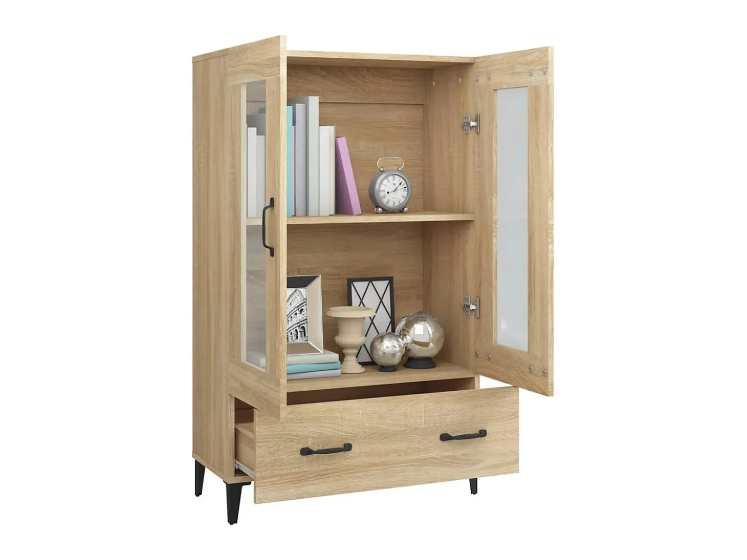 Aparador madera contrachapada roble Sonoma 70x31x115 cm ES50464