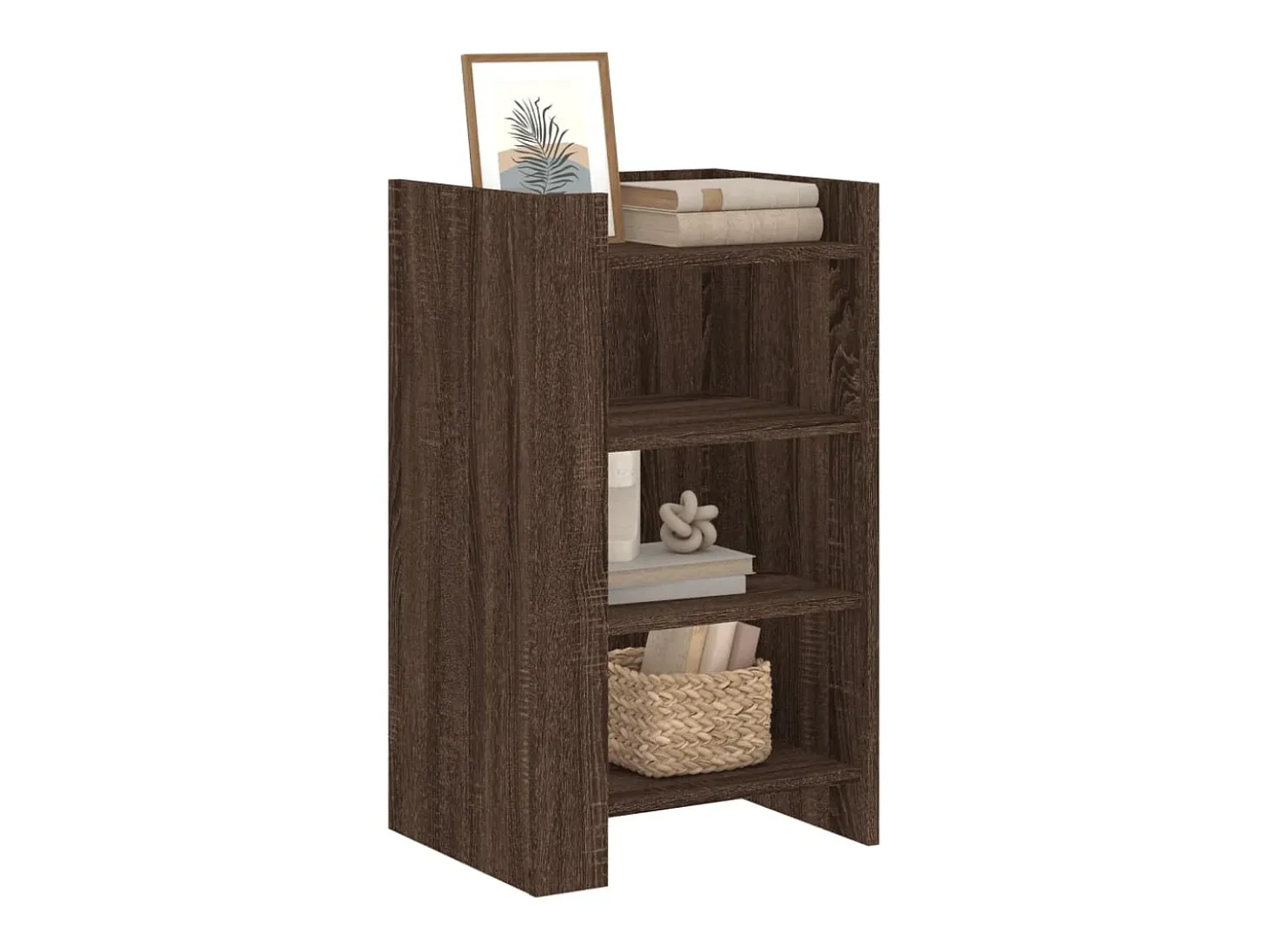 Aparador madera contrachapada marrón roble 45x35x75 cm
