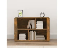 Aparador madera contrachapada color roble ahumado 80x30x54 cm