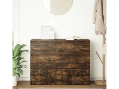 Aparador madera contrachapada color roble ahumado 100x35x76 cm