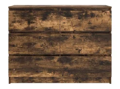 Aparador madera contrachapada color roble ahumado 100x35x76 cm