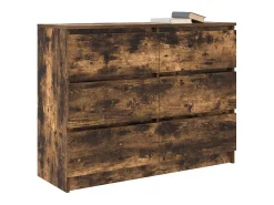 Aparador madera contrachapada color roble ahumado 100x35x76 cm