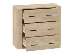 Aparador madera contrachapada color roble Sonoma 80x33x70 cm ES87218