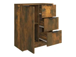 Aparador madera contrachapada color roble ahumado 60x30x70 cm