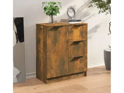 Aparador madera contrachapada color roble ahumado 60x30x70 cm
