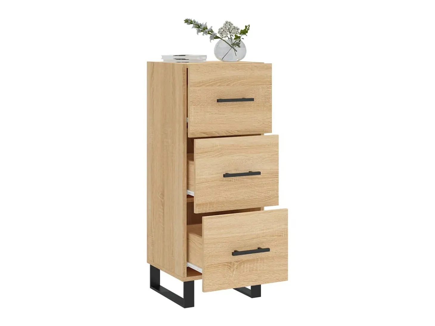 Aparador madera contrachapada color roble Sonoma 34,5x34x90 cm ES28492