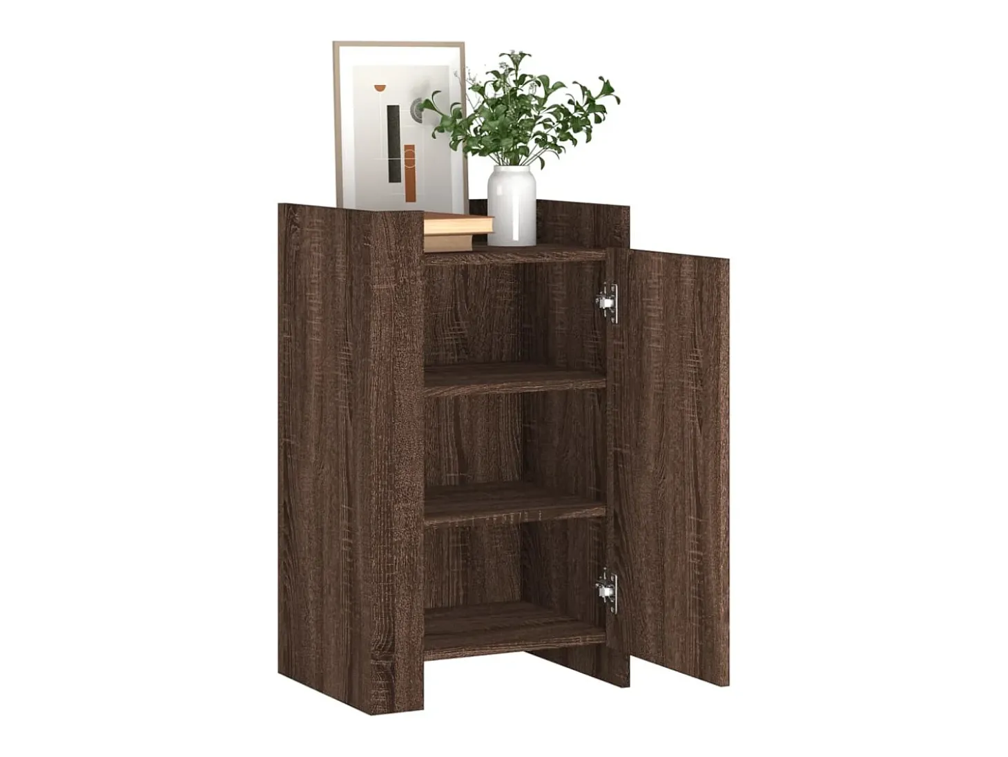 Aparador madera contrachapada marrón roble 45x35x75 cm