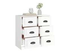 Aparador madera contrachapada blanco brillante 70x35,5x67,5 cm