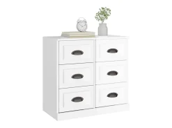 Aparador madera contrachapada blanco brillante 70x35,5x67,5 cm